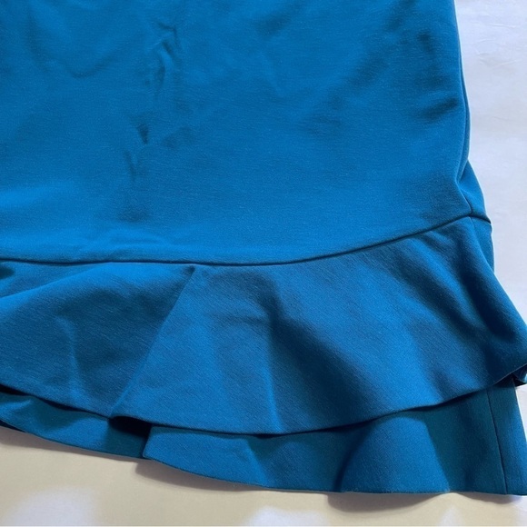 Diane von Furstenberg Teal Serafina Ruffled Hem Sheath Dress US 6 - Picture 5 of 8